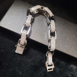 リンクチェーン ブレスレット CZ ブリンブリン チェーン 8インチ 10mm