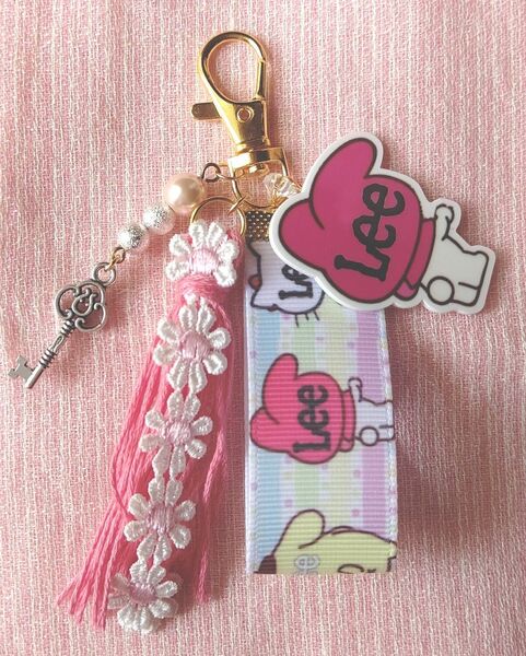 じゃらじゃらキーホルダー マイメロディ Lee タッセル付き ハンドメイド