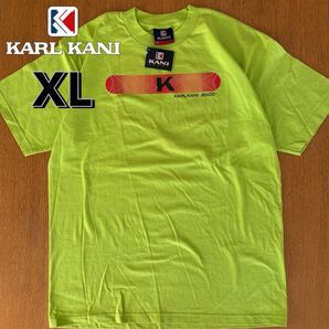 新品 訳あり Karl Kani カールカナイ 半袖 Tシャツ XL USA製 ライトグリーン 蛍光 USA製