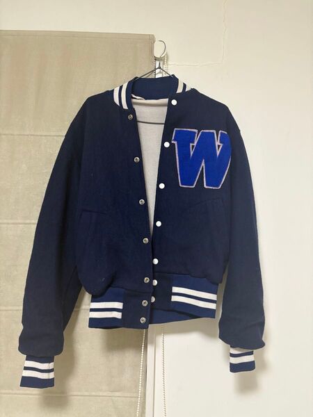 empire ネイビー スタジャン Wロゴ 古着
