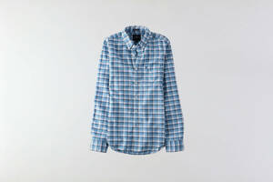 * 1点のみ * AE アメリカンイーグル 長袖シャツ AE Plaid Poplin Shirt チェックシャツ S / Light Blue *