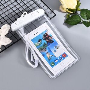 2個 防水ケース 白 スマホ ストラップ 海 プール 水中撮影 防水ポーチ 高性能 iPhone Google Pixel 軽量
