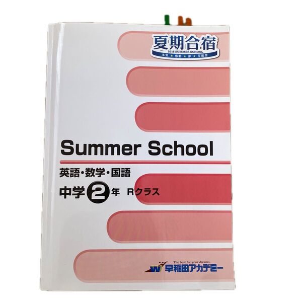 早稲田アカデミー 夏期合宿 中学2年 Rクラス 教材