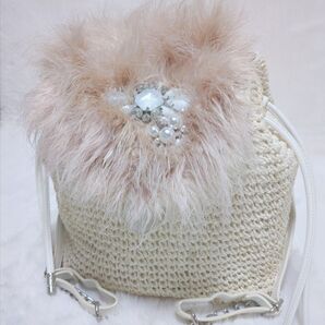 Rady レディー フェイクファーリュックバッグ ビジュー付き
