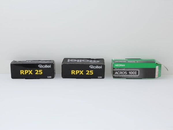 【新品未使用♪】モノクロセット Rollei RPX 25 FUJIFILM ACROS 100Ⅱ 120フィルム 3本セット