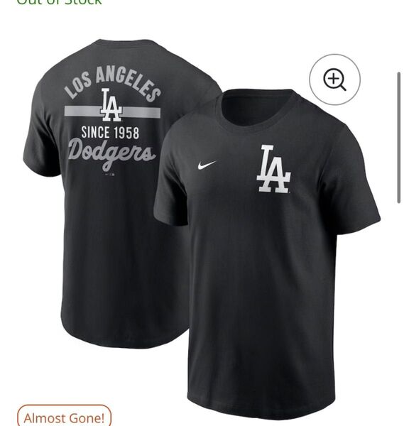 ドジャース ナイキ 新品未使用 Tシャツ ブラック Lサイズ