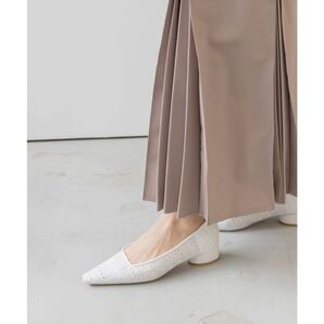 【新品未使用】RANDA スクエアトゥ レース パンプス ホワイト 24 ヒール