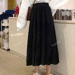 shein無地柄ティアードスカート