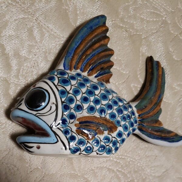 メキシコ陶器 魚 置物 インテリア