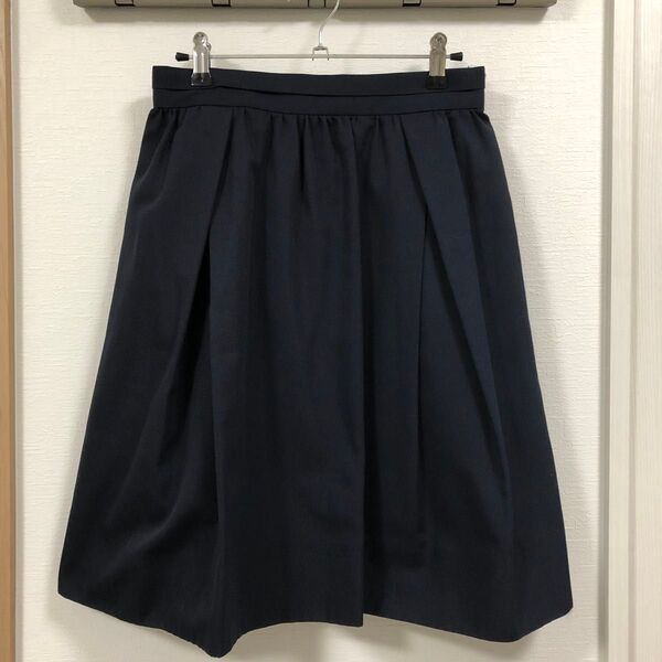 NOLLEY'S ノーリーズ グログランスカート 膝丈スカート フレアスカート 紺 ネイビー 38サイズ M相当