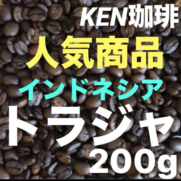自家焙煎コーヒー豆 当店人気NO2 トラジャ インドネシア産 200g 注文後焙煎 KEN珈琲