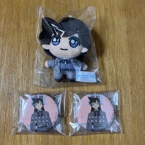 名探偵コナン セガ ラッキーくじ セブンイレブン 毛利蘭 缶バッジ G賞 J賞 ぬいぐるみマスコット