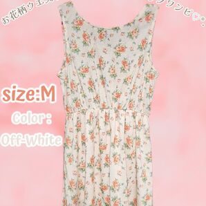 新品*jouetie*ジュエティ*背中魅せ*花柄*ノースリーブ*チュニックワンピース*タンクトップ*ミニ*M*春秋*フェミニン