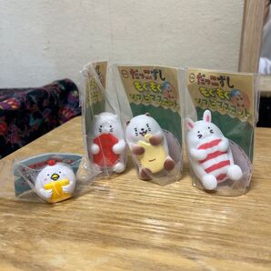 スシロー だっこずし もぐもぐソフビマスコット&マスコットクリップ 4個セット 中国製