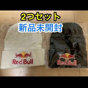 レッドブル ニット帽 ホワイト&ブラック