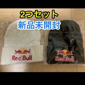 レッドブル ニット帽 ホワイト&ブラック