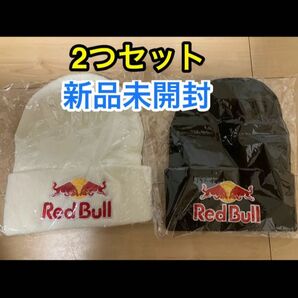 レッドブル ニット帽 ホワイト&ブラック