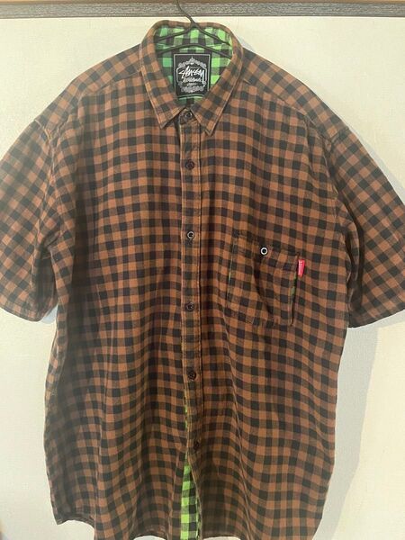 STUSSY コットンチェック ネルシャツ Lサイズ