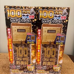 100万円 貯まる カギ付き カウントバンク 2個セット