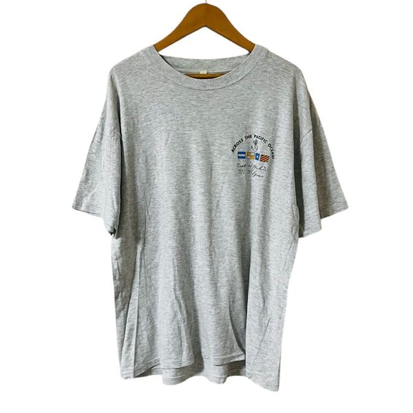 【美品】古着90's across the Pacific Ocean 半袖Tシャツ クルーネック グレー Tシャツ