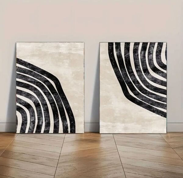 2枚セット抽象幾何学キャンバス 30×40