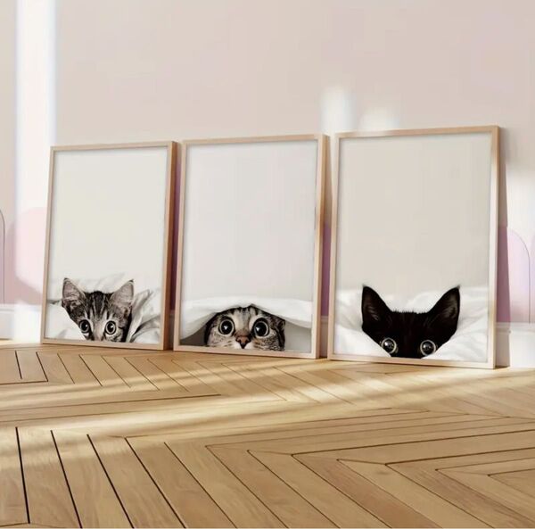 3枚セット猫のキャンバス 20×30