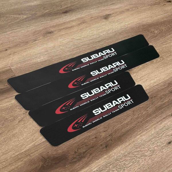S122 【SUBARU. SPORT】ドア フット プロテクター カーボン ステッカー スカッフ プレート インプレッサ レガシィ BRZ SUBARU スバル