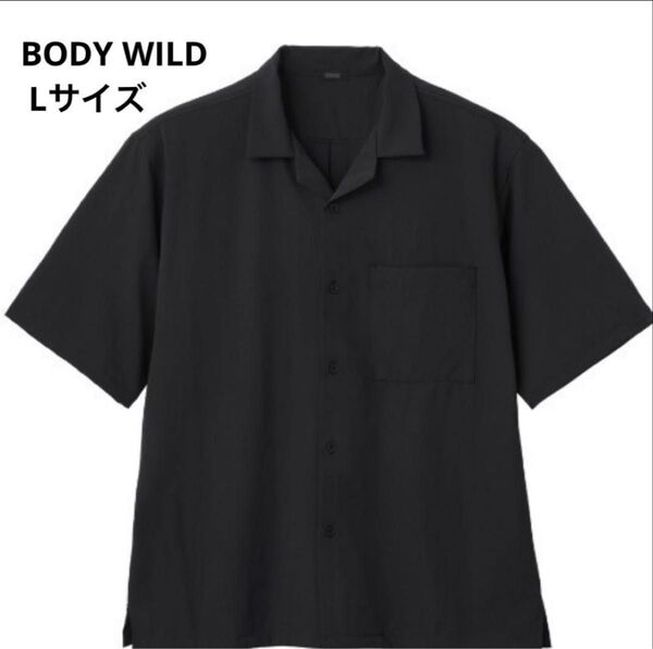 半袖シャツ BODY WILD Lサイズ ブラック ボディワイルド 2WAYナイロン 中古 オープンカラーシャツ
