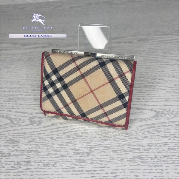 極美品級 Burberry バーバリー 財布 三つ折り S0055