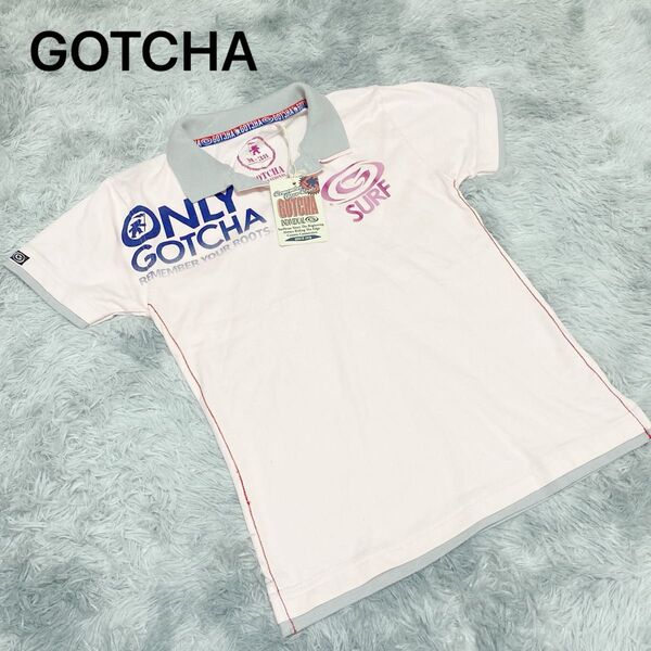 GOTCHA 平成 y2k 重ね着風ポロTシャツ Mサイズ 新品タグ付き レア物 ポロシャツ Tシャツ 綿