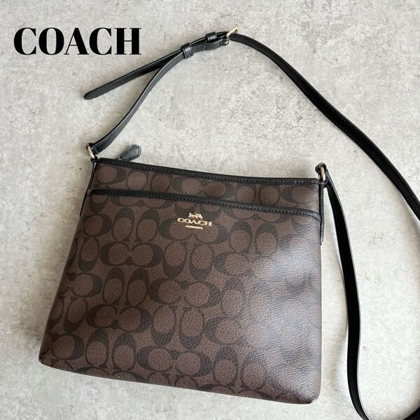 【極美品】COACH コーチ シグネチャー ショルダーバッグ クロスボディ サコッシュ