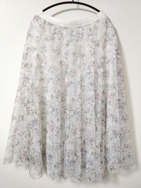 ハニーズ 花柄チュールスカート L ほぼ新品☆ 春コーデ 夏コーデ ロングスカート マキシスカート 裏地付き