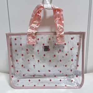 【新品】プールバッグ フリル いちご 女の子 ピンク フリル