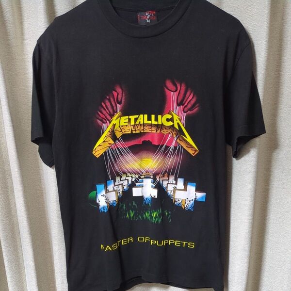 アメリカ古着 metallica メタリカ Master of Puppets Tシャツ M 黒 ブラック バンT メタルマスター
