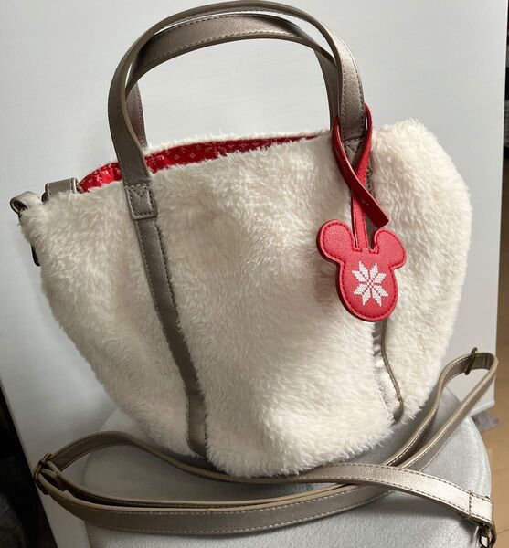 ディズニー 2way トートバッグ フェイクファー