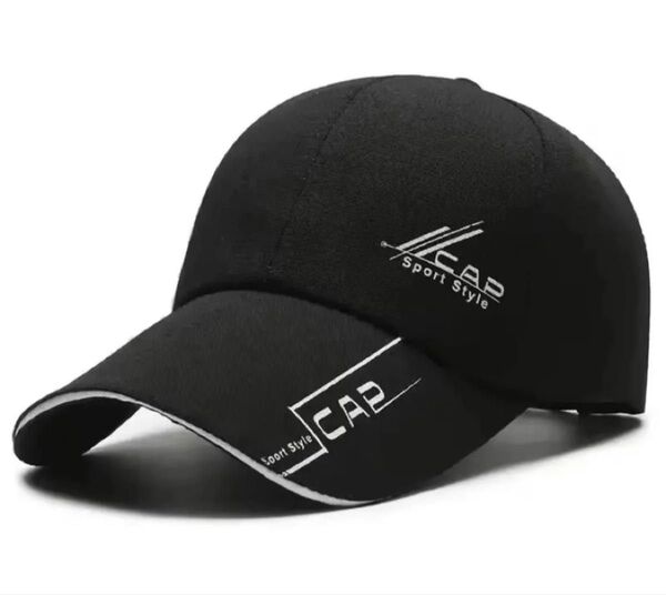 帽子/野球帽/キャップ『スポーツスタイルキャップ つば長め black』新品未着用