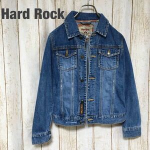 【レア！】Hard Rock ハードロック ヴィンテージデニム ジャケット ジージャン Gジャン Sサイズ レディース インディゴブルー
