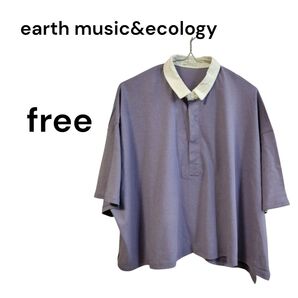 earth music&ecology ポロシャツ パープル フリーサイズ
