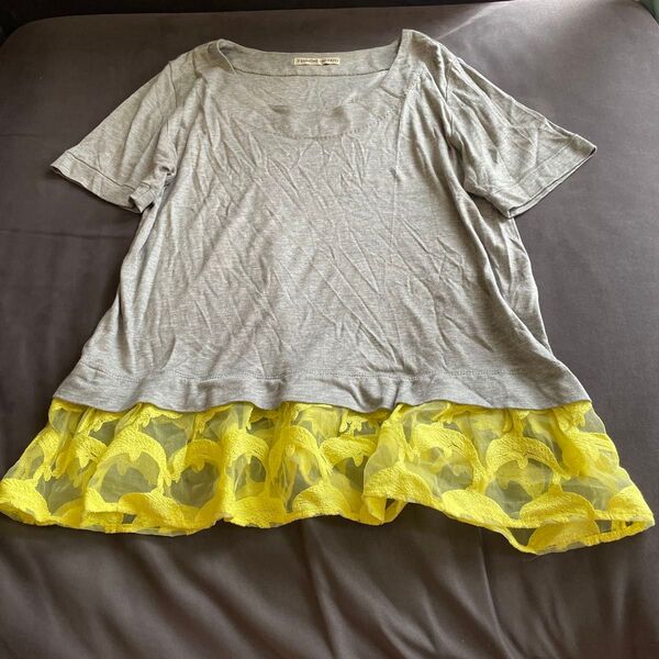TSUMORI CHISATO グレー/イエロー イルカレース カットソー