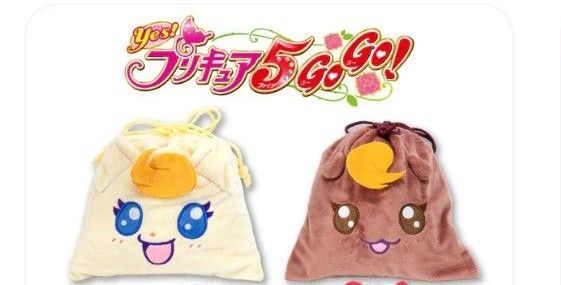 新品 サンキューマート yesプリキュア5 gogo ココ ナッツ 2つセット ぬいぐるみ巾着 巾着袋