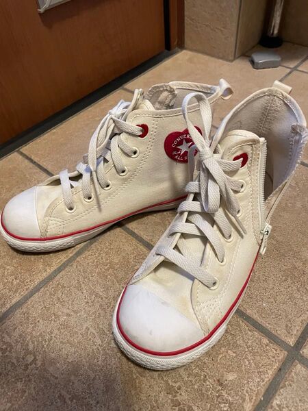 スニーカー コンバース HI 靴 CONVERSE ハイカット ハート 21.0cm キャンバス キッズ オールスター