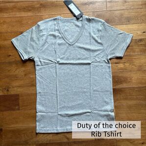 【未使用品】Duty of the choice ベーシック Vネック リブTシャツ 半袖