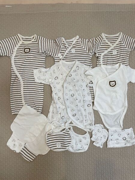 ベビー服セット コンビ肌着 半袖ロンパース スタイ ミトン 出産準備