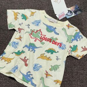 しまむら ロゴス ジュラシックパークコラボ ロゴ刺繍 半袖 Tシャツ