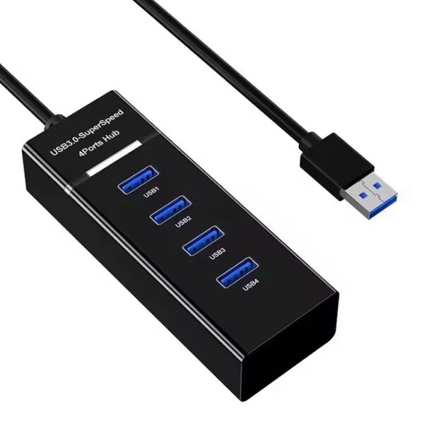 4ポート USBハブ USB3.0 5Gaps 黒 USB 拡張 タイプA
