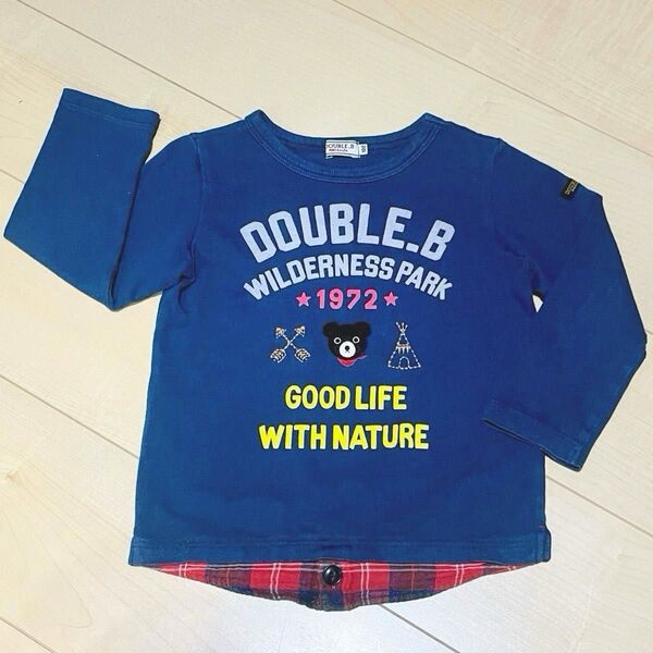 DOUBLE.B*100cm*重ね着風長袖ロンT