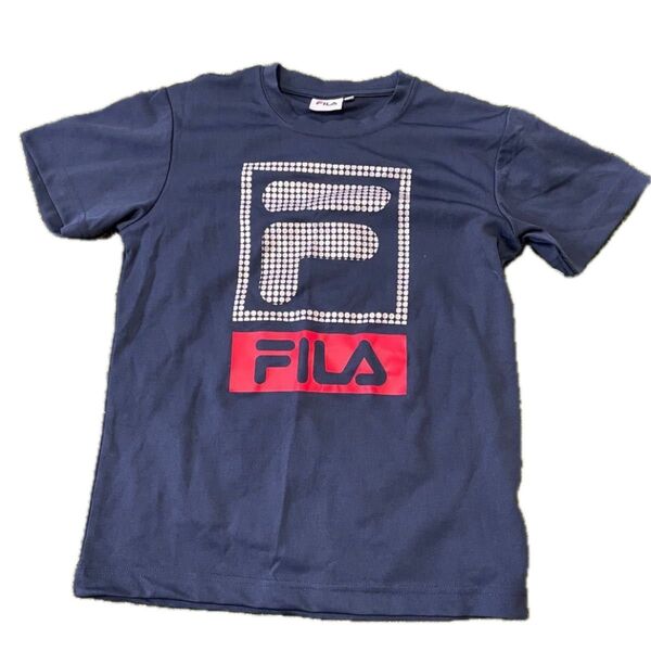 150 フィラ Tシャツ スポーツ ジュニア ネイビー