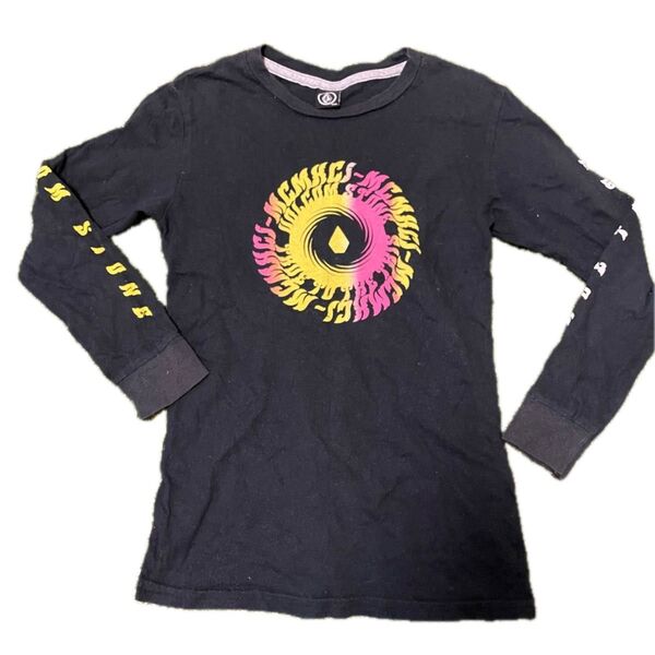 VOLCOM キッズ ロンT サイズ7/XL ブラック 子供服 長袖 Tシャツ
