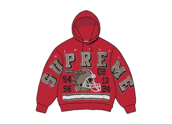 Supreme Champions Studded Hooded Sweatshirt "Red"
