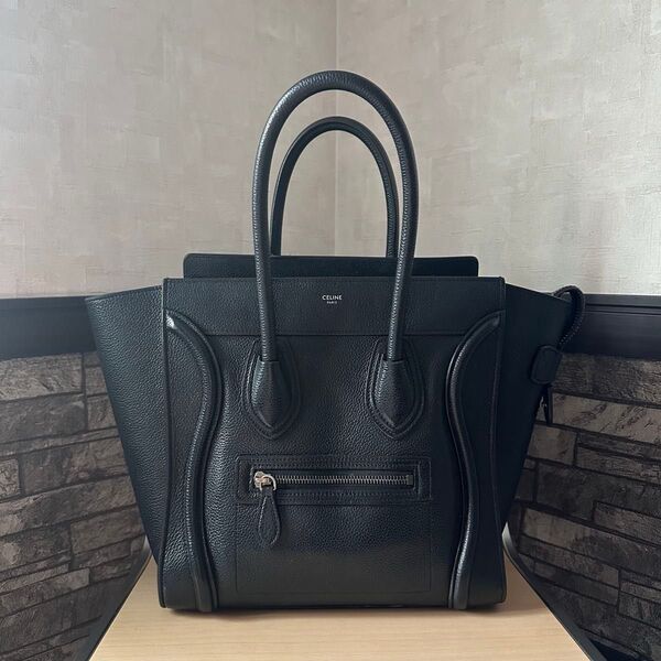 廃盤品 CELINE ラゲージ マイクロショッパー ブラック ハンドバッグ